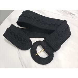 Vintage Karen Scott Belt Knotted Med/Large‎ Black Hook And Loop Back TEXTURED